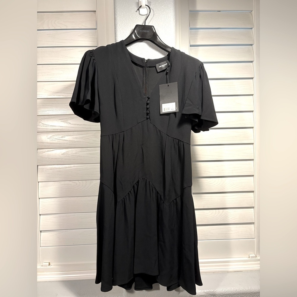 The Kooples Paris “Underground Sateen” Black Dress – Size 1=a small